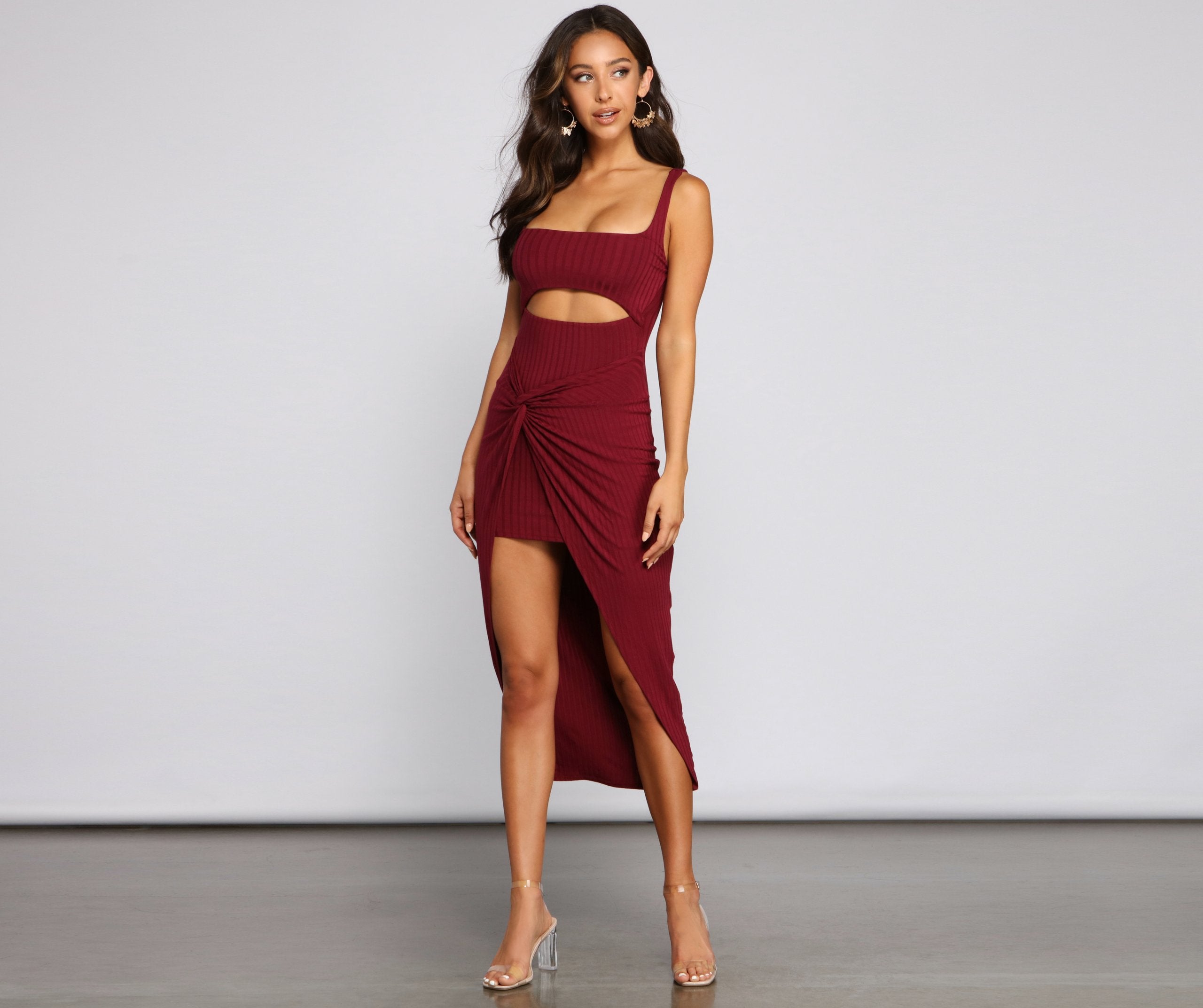 Keeping Knit Chic Cutout Midi Dress