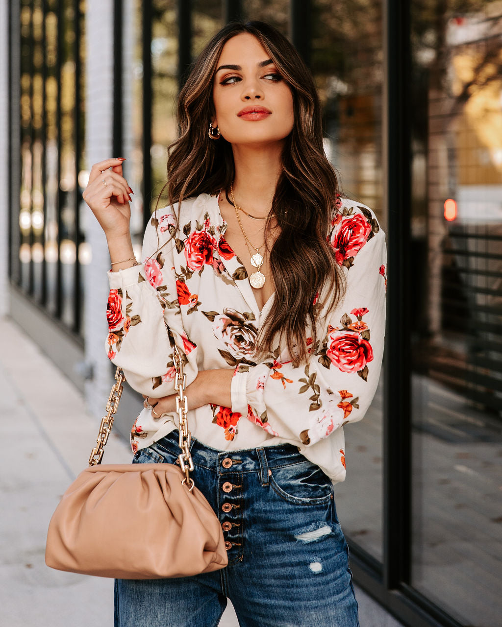 Kellen Floral Damsel Blouse