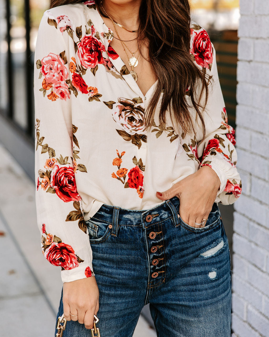 Kellen Floral Damsel Blouse