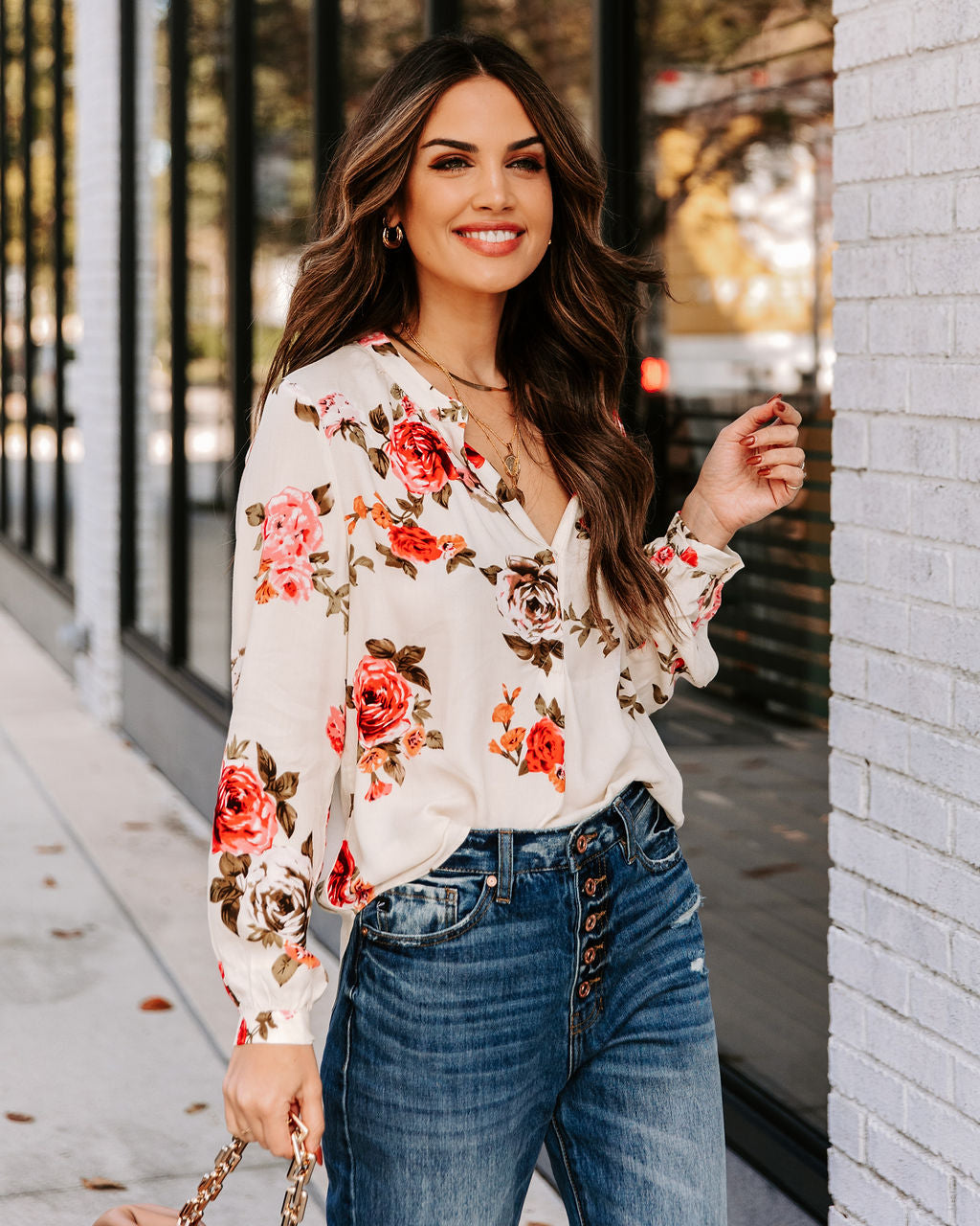 Kellen Floral Damsel Blouse