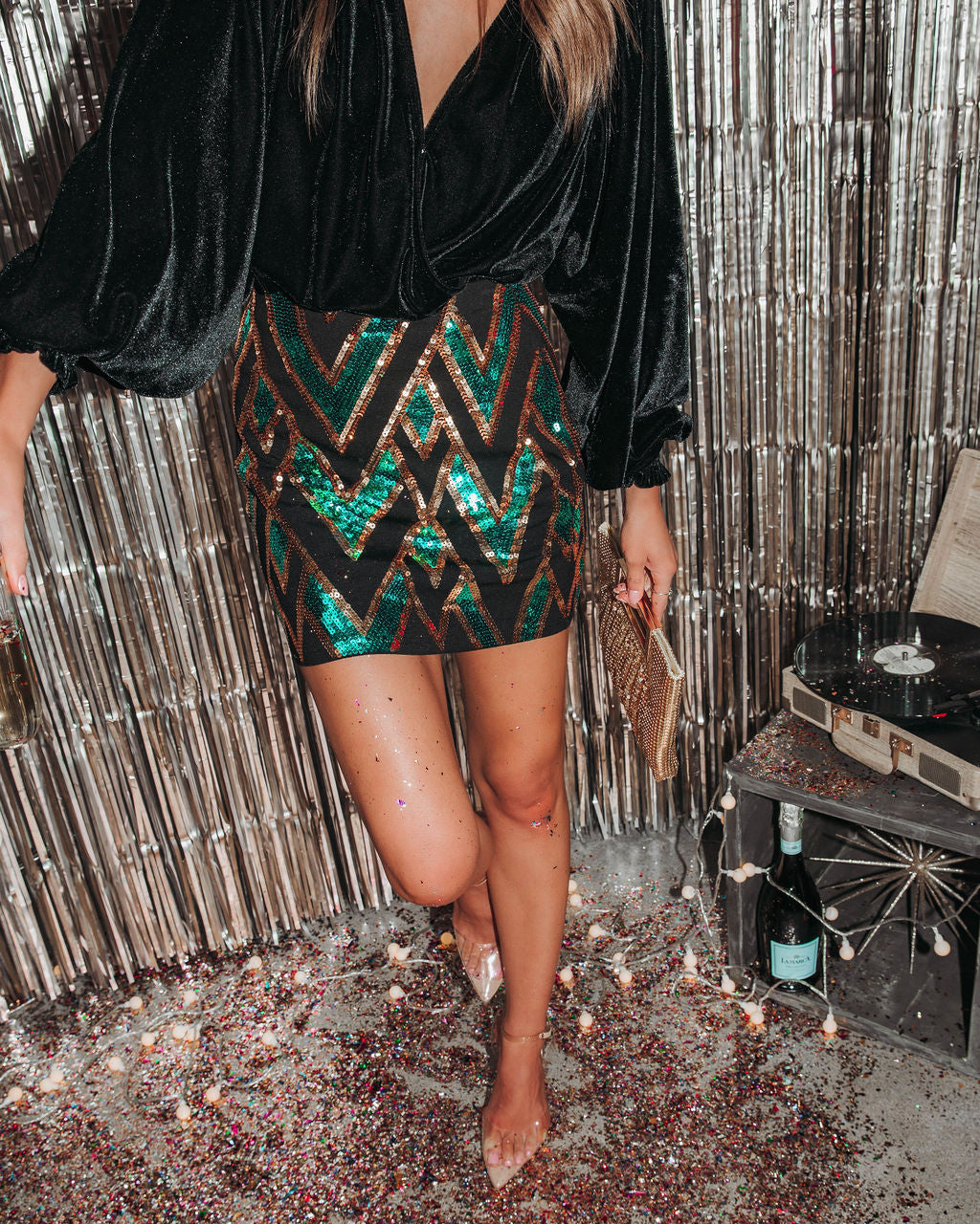 Kenzie Sequin Mini Skirt - Multi