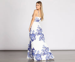 Kiana Floral Chiffon A-Line Dress