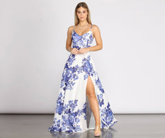 Kiana Floral Chiffon A-Line Dress