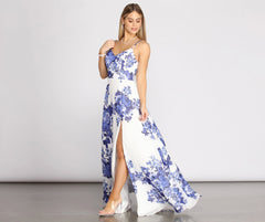 Kiana Floral Chiffon A-Line Dress