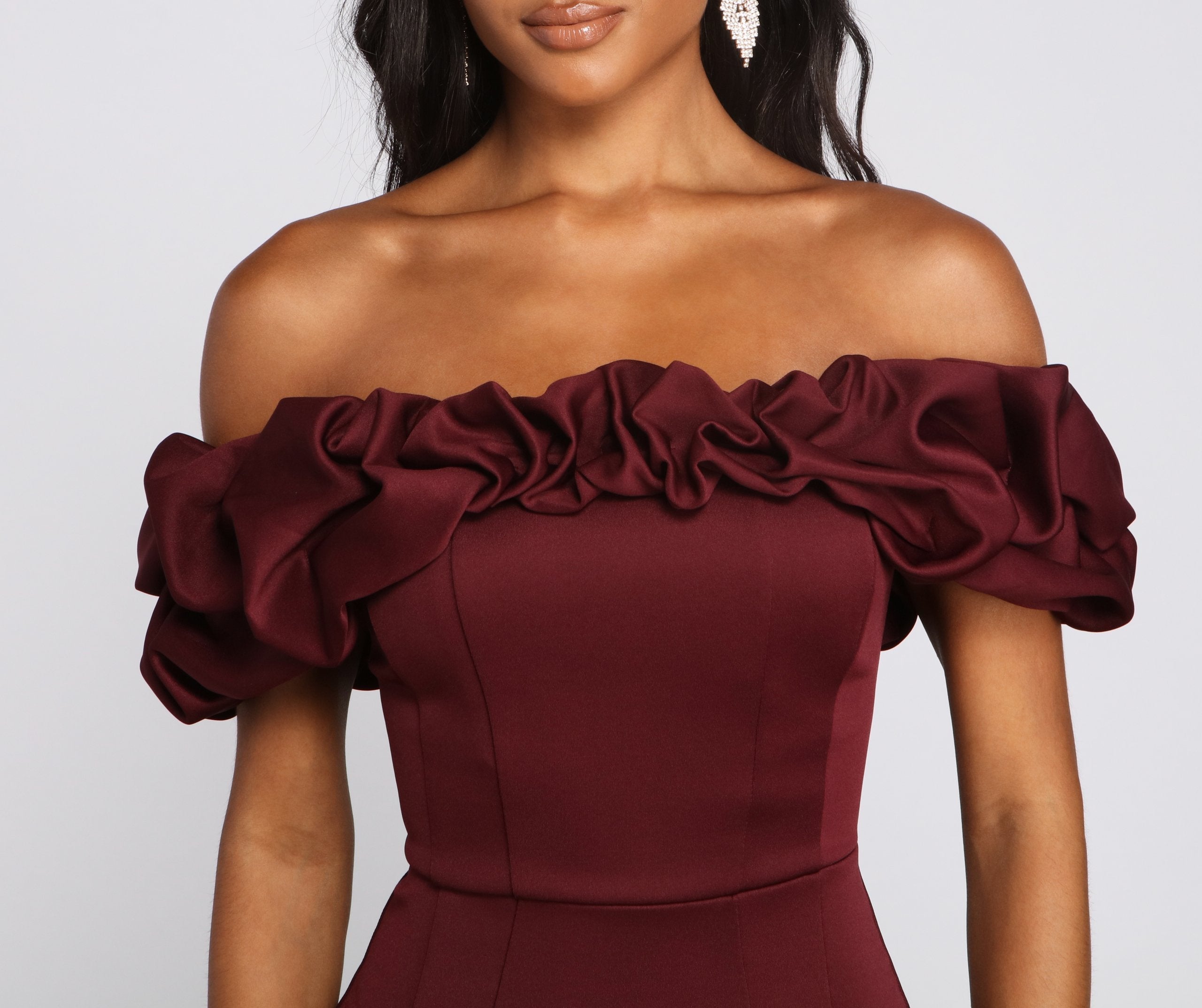 Kiari Formal Off the Shoulder Ruffled Dress