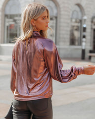 Kiarra Metallic Blouse - Rose