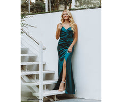 Kimia Formal Satin Wrap Gown