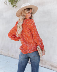 Krishan Floral Ruffle Button Down Blouse