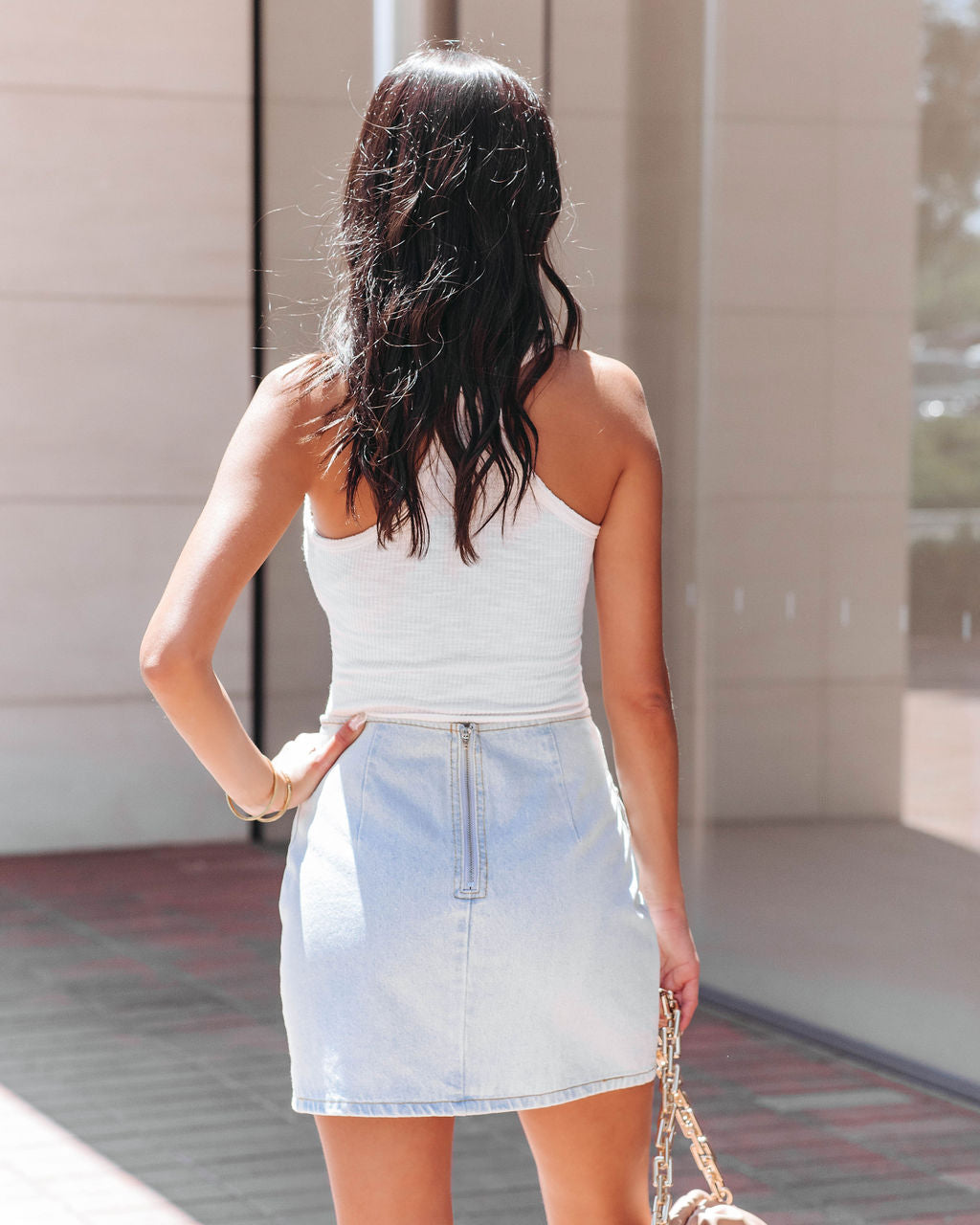 Krusi Pocketed Denim Mini Skirt