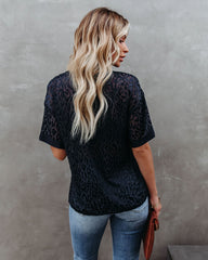 Lacole Leopard Burnout Blouse