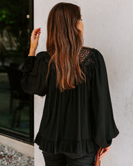 Last Glance Lace Blouse - Black