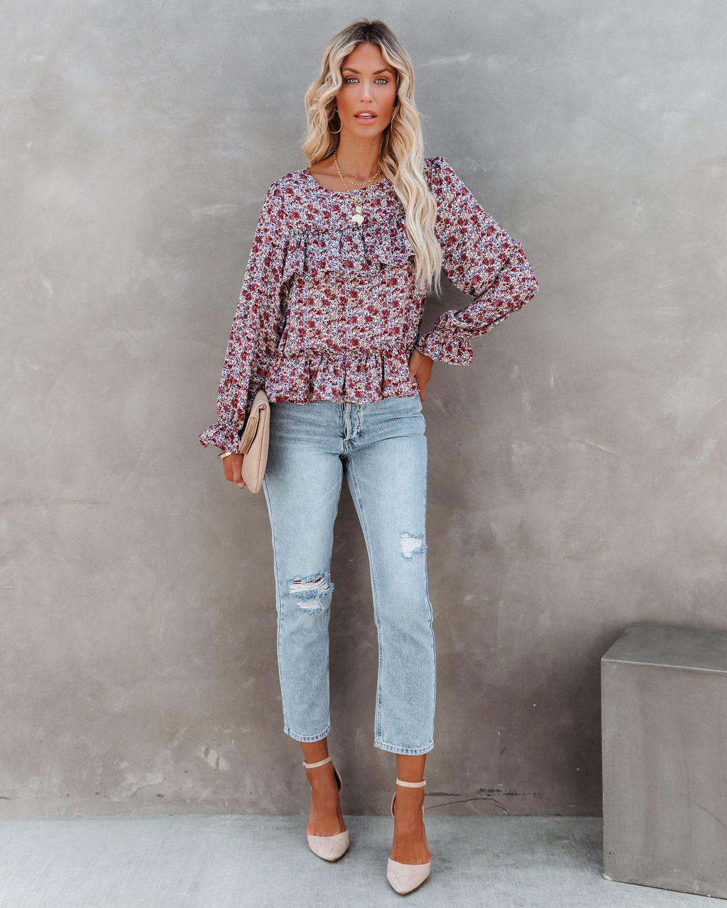 Lavallette Floral Ruffle Blouse