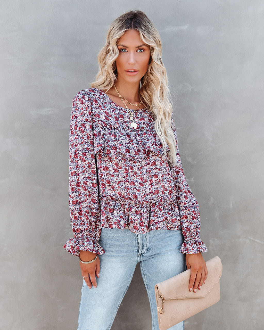 Lavallette Floral Ruffle Blouse