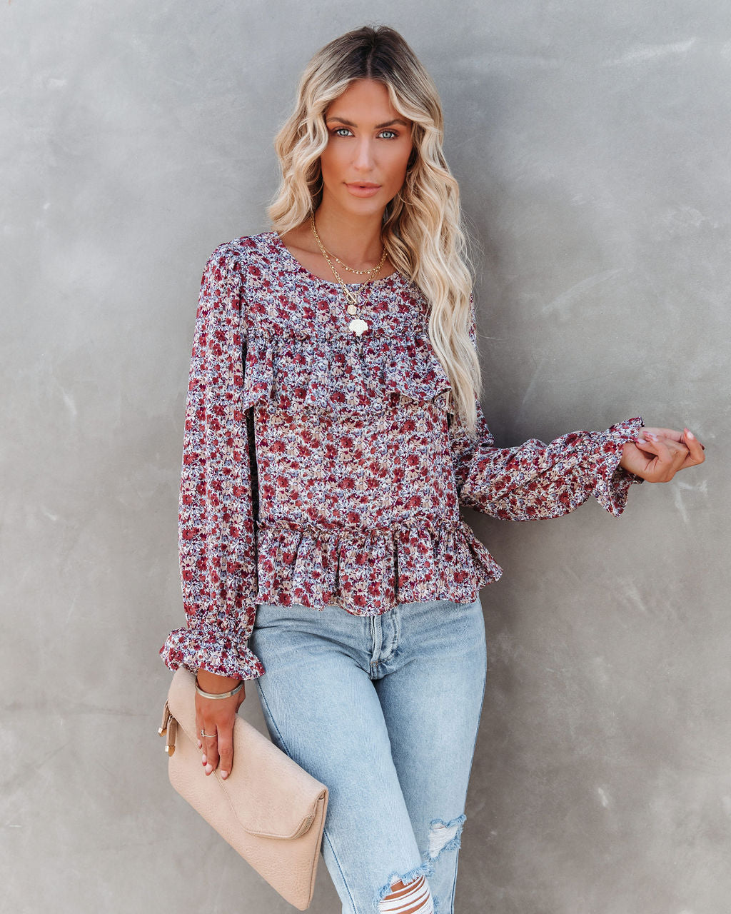 Lavallette Floral Ruffle Blouse