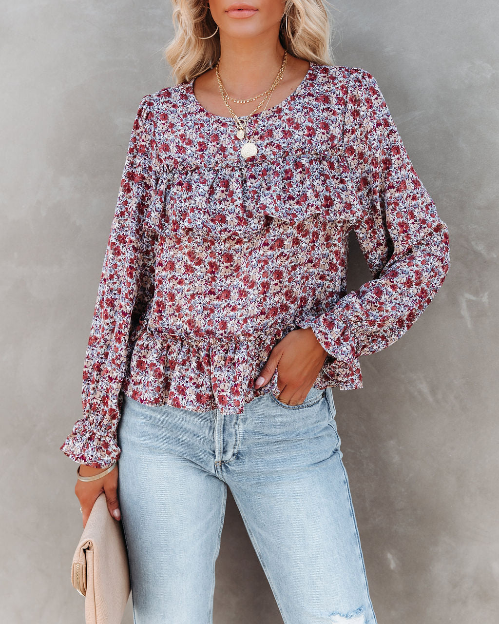 Lavallette Floral Ruffle Blouse