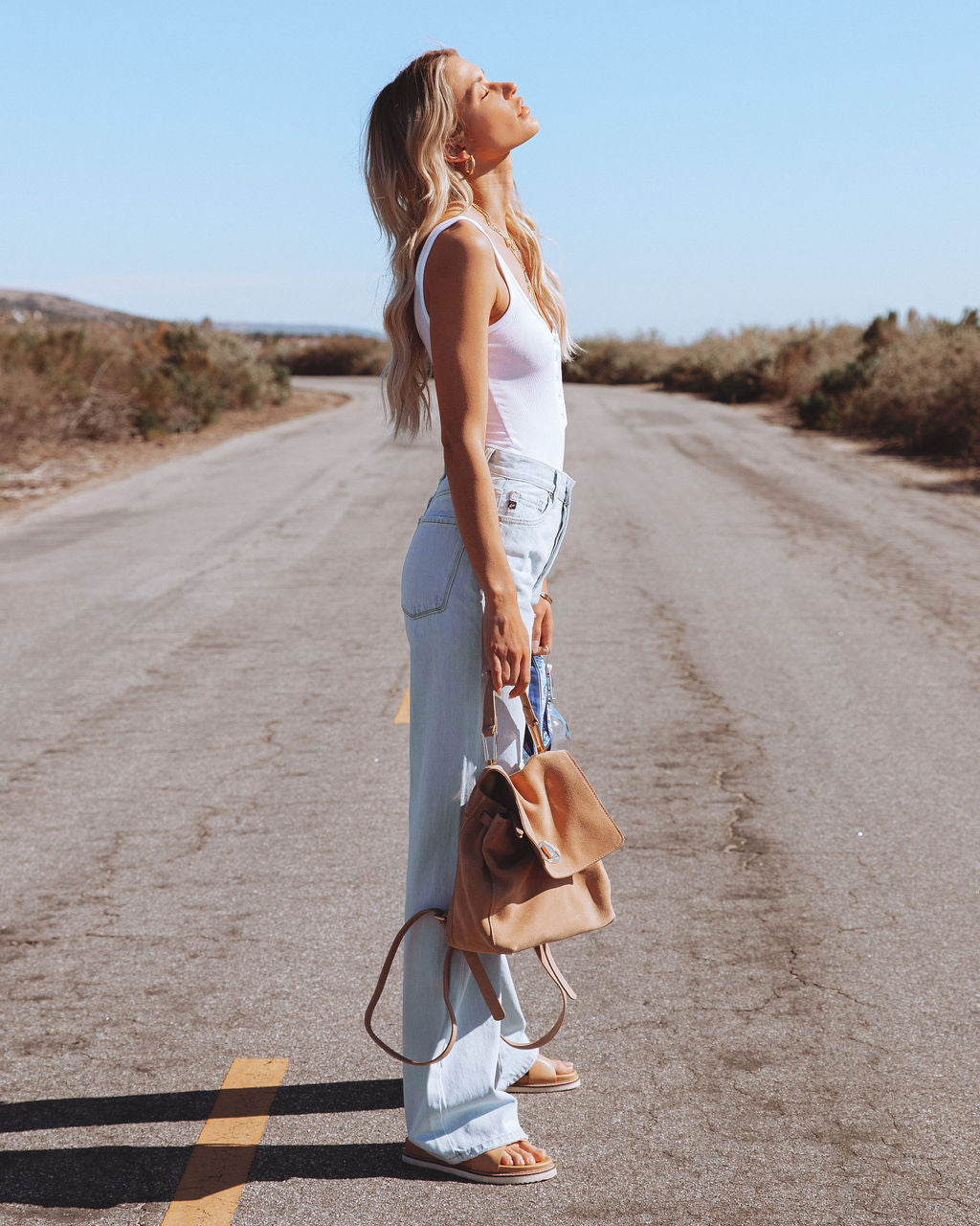 Layla Ribbed Tank Bodysuit - White