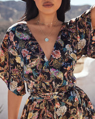 Leeds Floral Satin Tie Romper