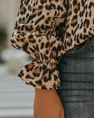 Lenox Leopard Ruffle Blouse