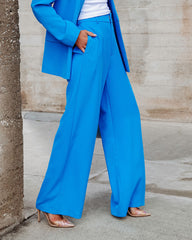 Level Up Pocketed Wide Leg Pants - Blue