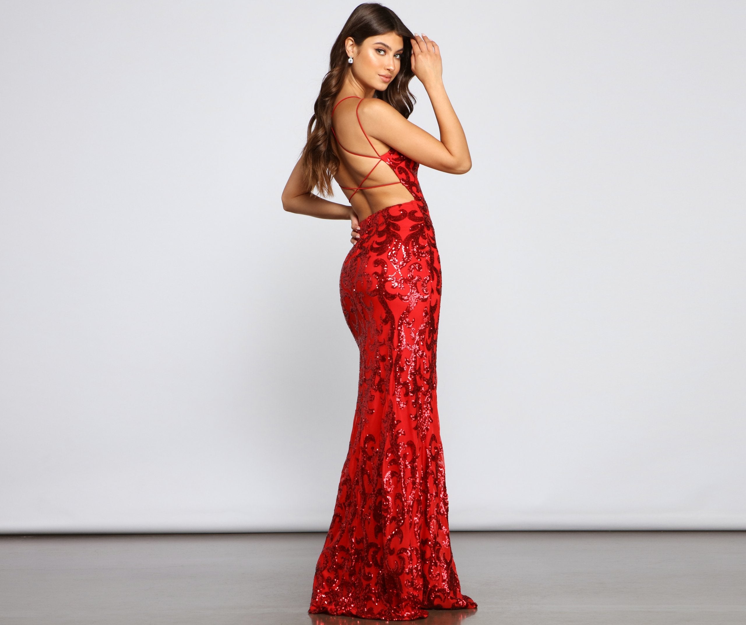 Lila Formal Open Back Sequin Mermaid Dress