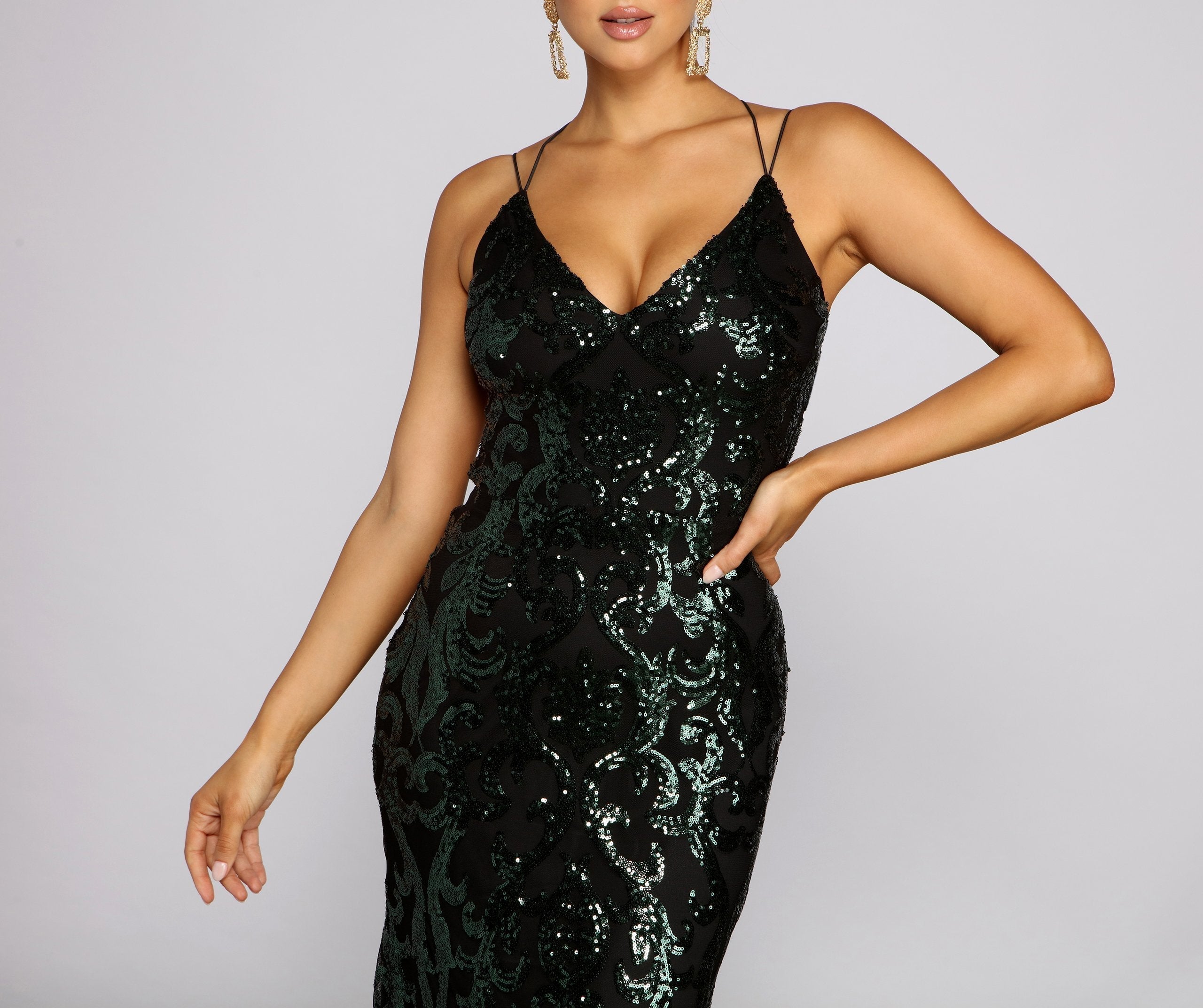 Lila Formal Open Back Sequin Mermaid Dress