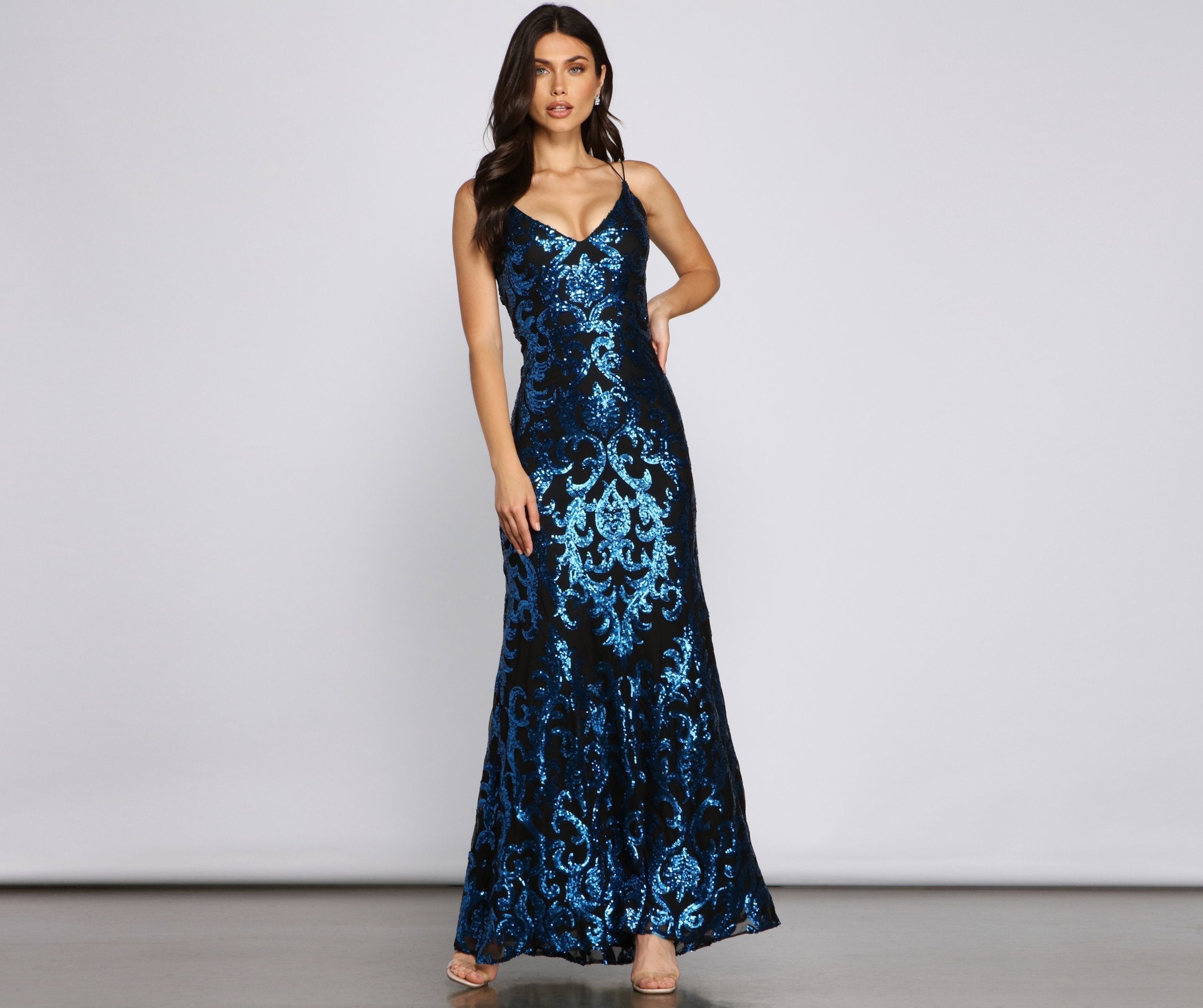 Lila Formal Open Back Sequin Mermaid Dress