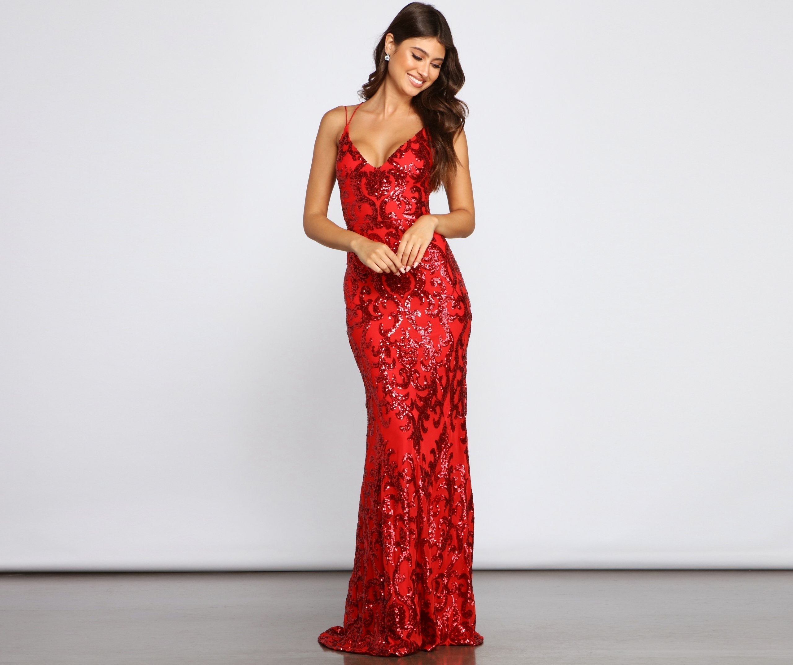 Lila Formal Open Back Sequin Mermaid Dress