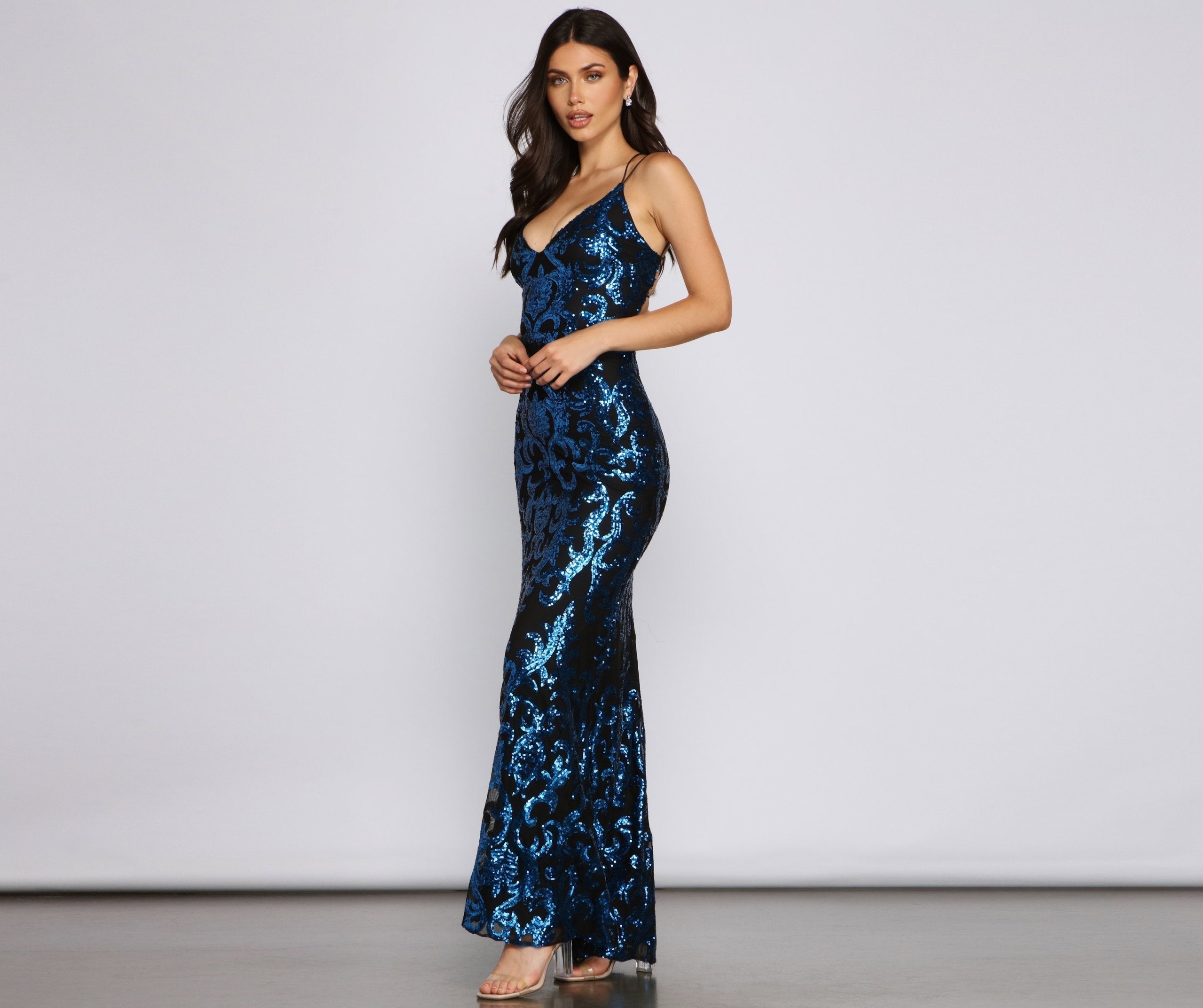 Lila Formal Open Back Sequin Mermaid Dress