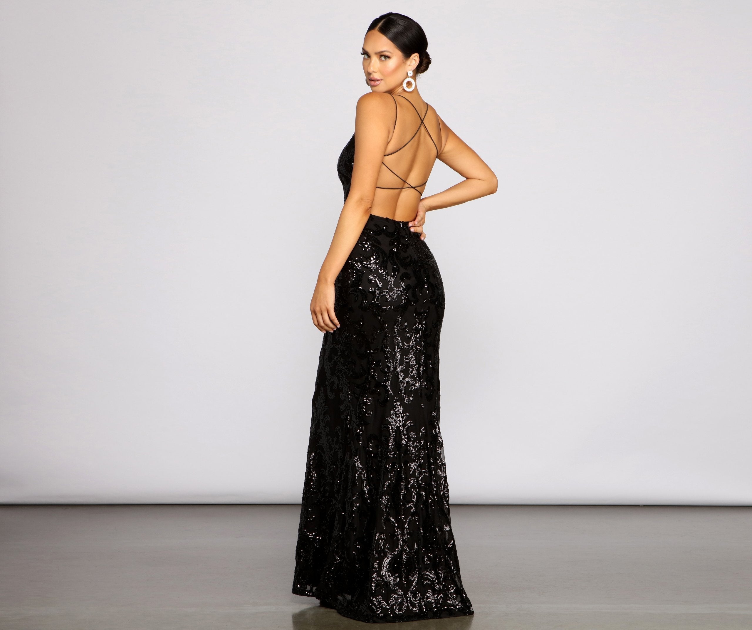 Lila Formal Open Back Sequin Mermaid Dress