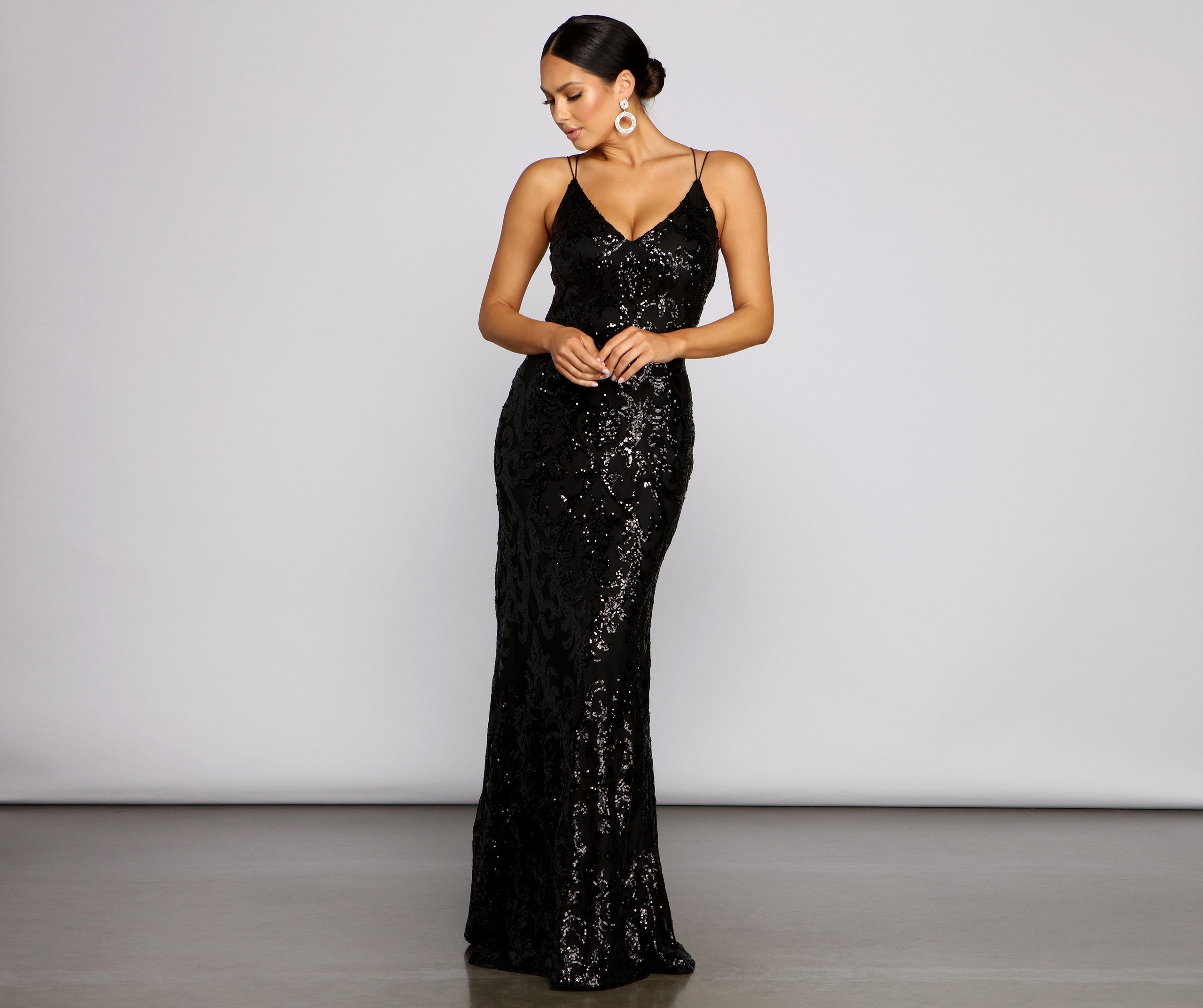 Lila Formal Open Back Sequin Mermaid Dress