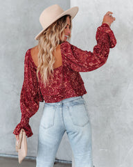 Lilliana Printed Crop Blouse