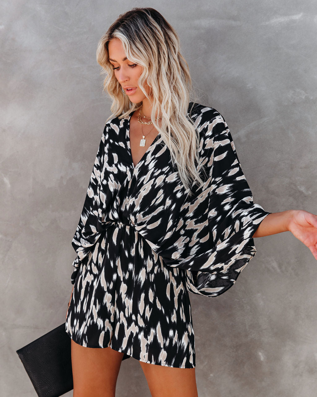 Linden Printed Kimono Romper