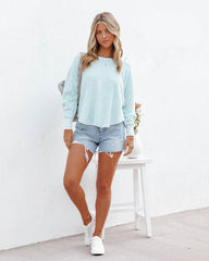 Lizabeth Cotton Thermal Knit Top - Mint