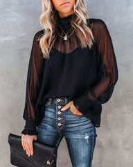 Locket Sheer Ruffle Blouse