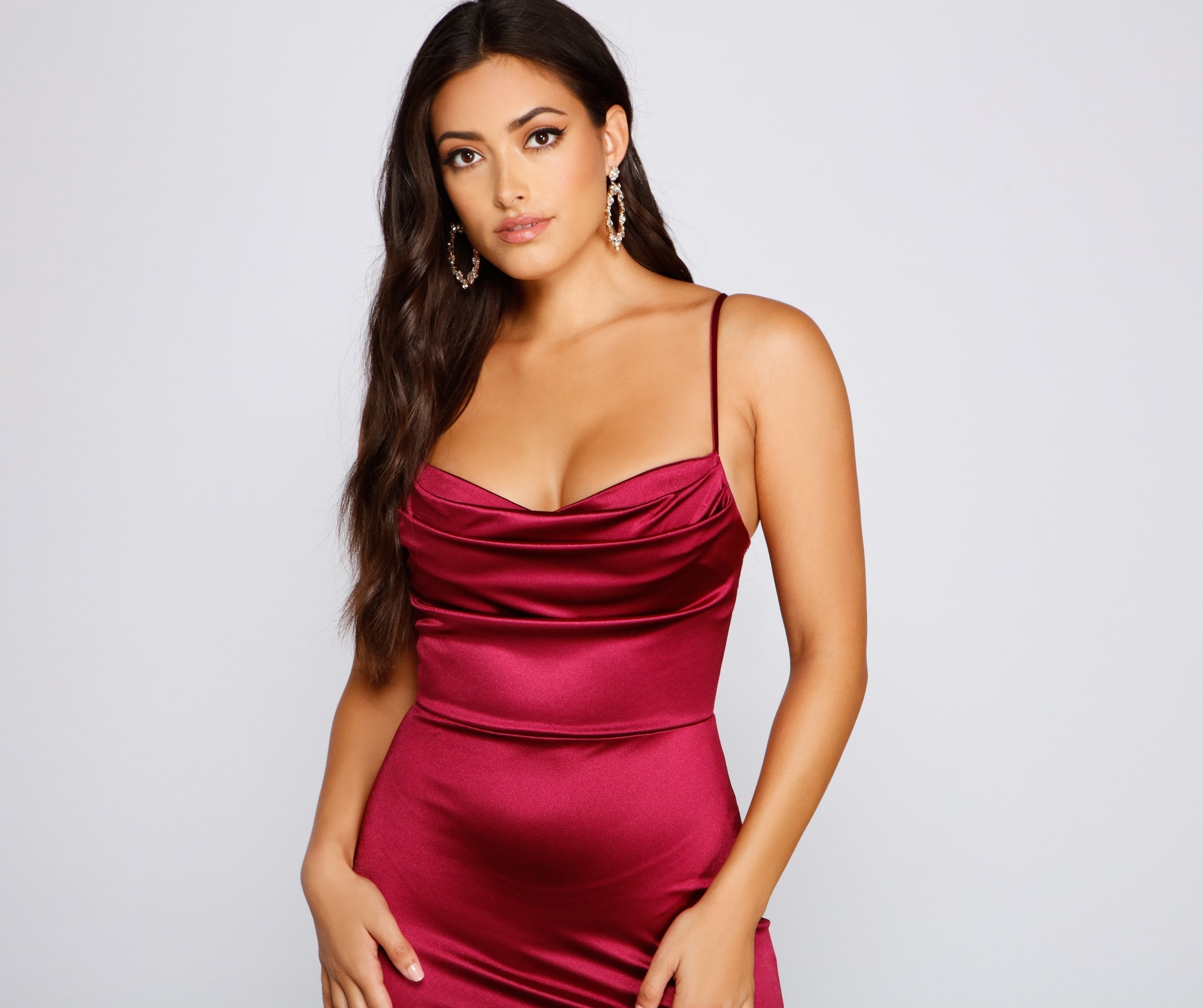 Lola High Slit Satin Dress 2