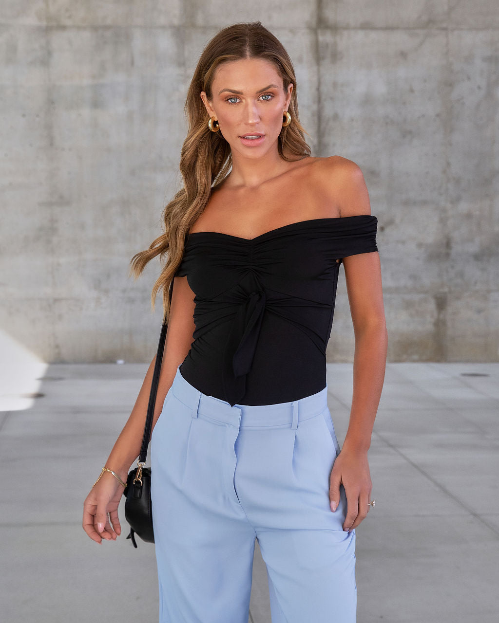 Look This Way Off The Shoulder Bodysuit - Black