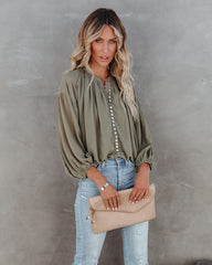 Lookout Button Down Crop Blouse