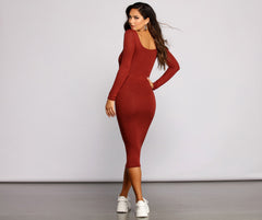 Lovin' Knit Basic Midi Dress