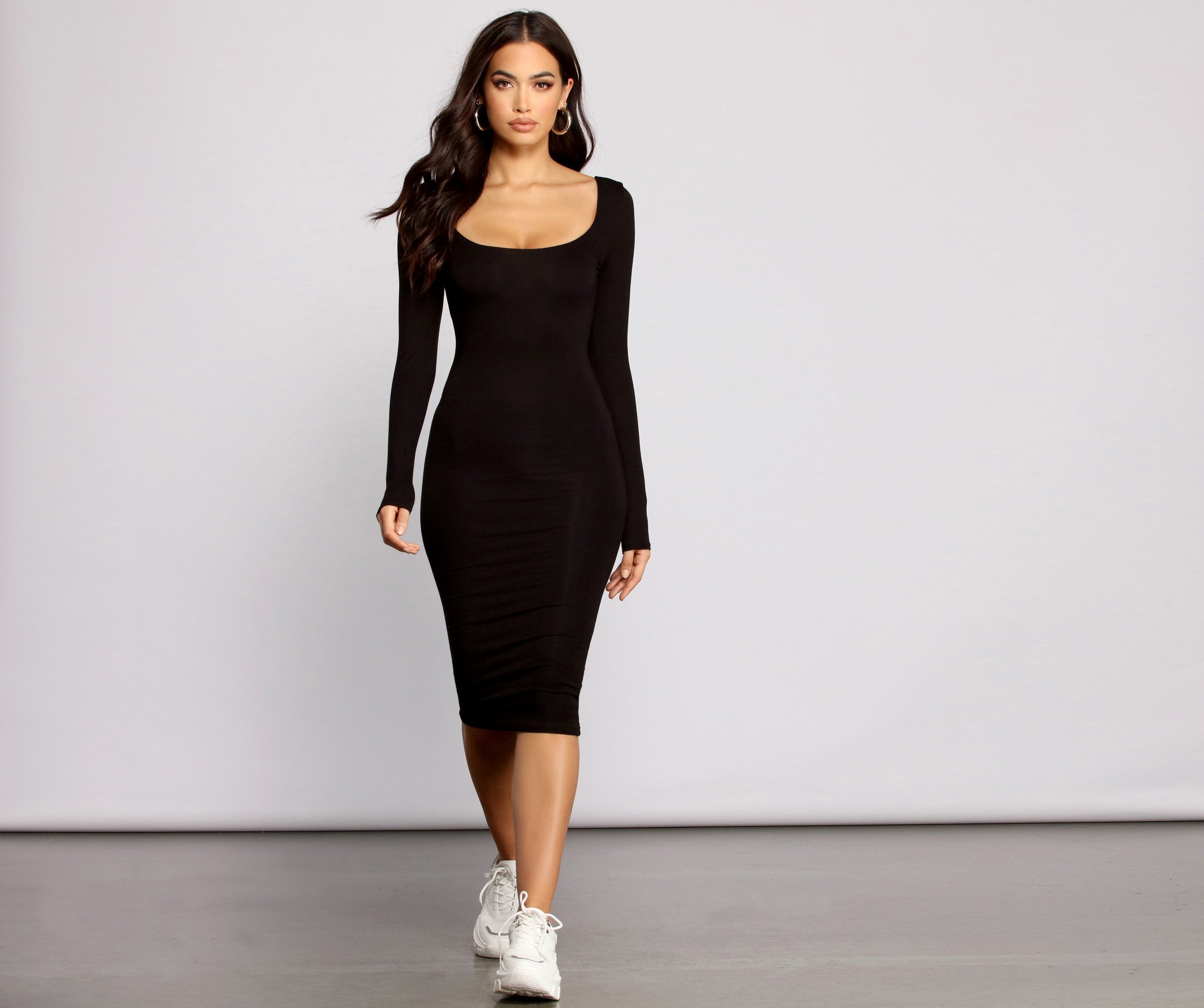 Lovin' Knit Basic Midi Dress