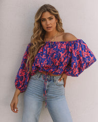 Loxley Cotton Floral Drawstring Top