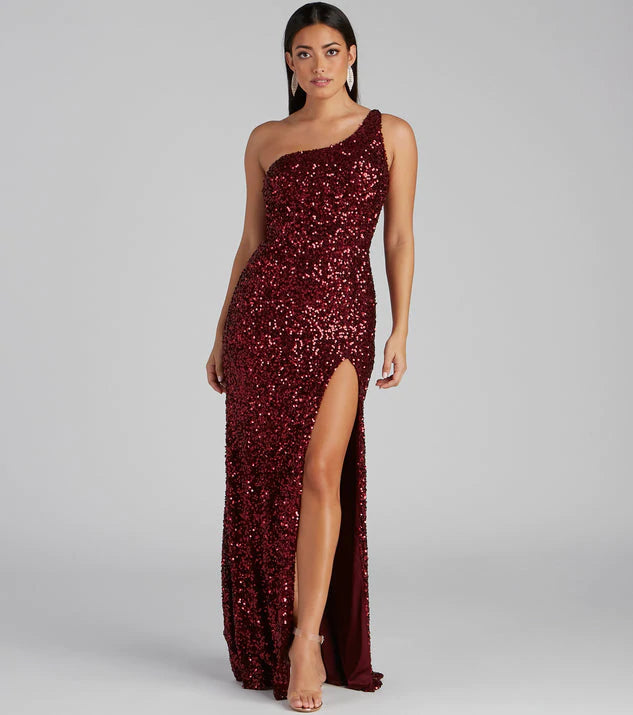 Lyla Formal One Shoulder Sequin Dress