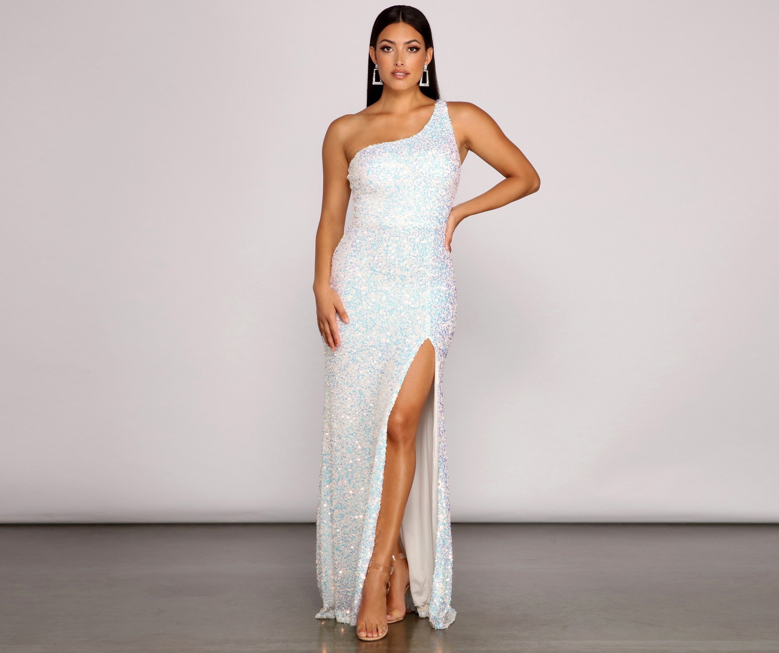 Lyla Formal One Shoulder Sequin Dress