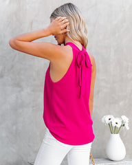 Maisey Keyhole Halter Tank - Fuchsia