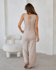 Mallory Knit Pocketed Relaxed Jumpsuit - Oatmeal