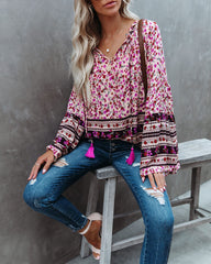 Maloney Printed Tassel Top - Natural