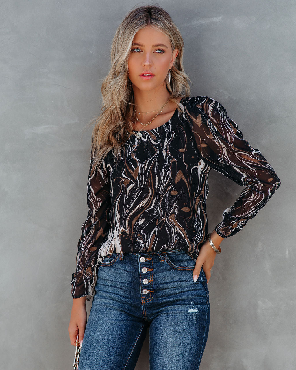 Marble Printed Blouse