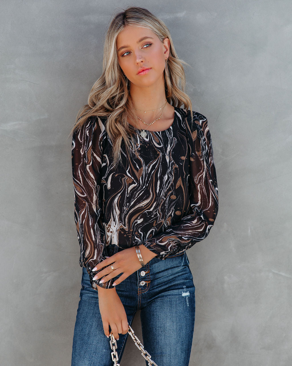 Marble Printed Blouse