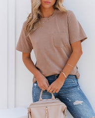 Mariya Cotton Pocket Tee - Mocha