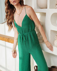 Maui Crochet Wide Leg Jumpsuit - Green