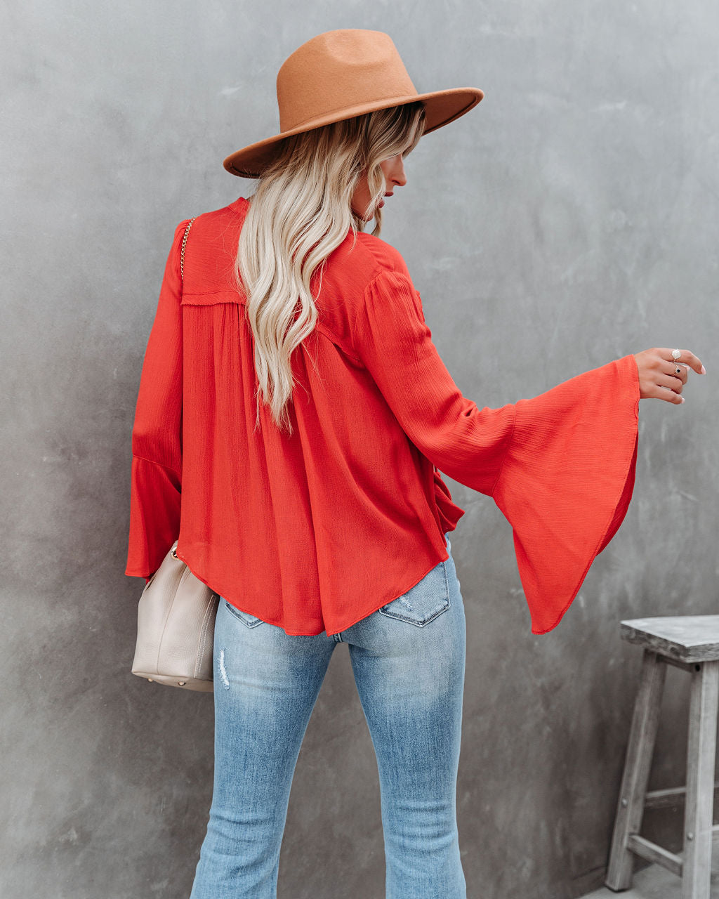 Mayson Button Down Bell Sleeve Top